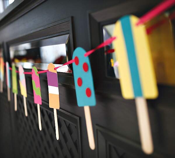 decoracao festa sorvete   23 Atividades com Palitos de Picolé na Educação Infantil   brinquedos e brincadeiras  | Atividades para Educacao Infantil