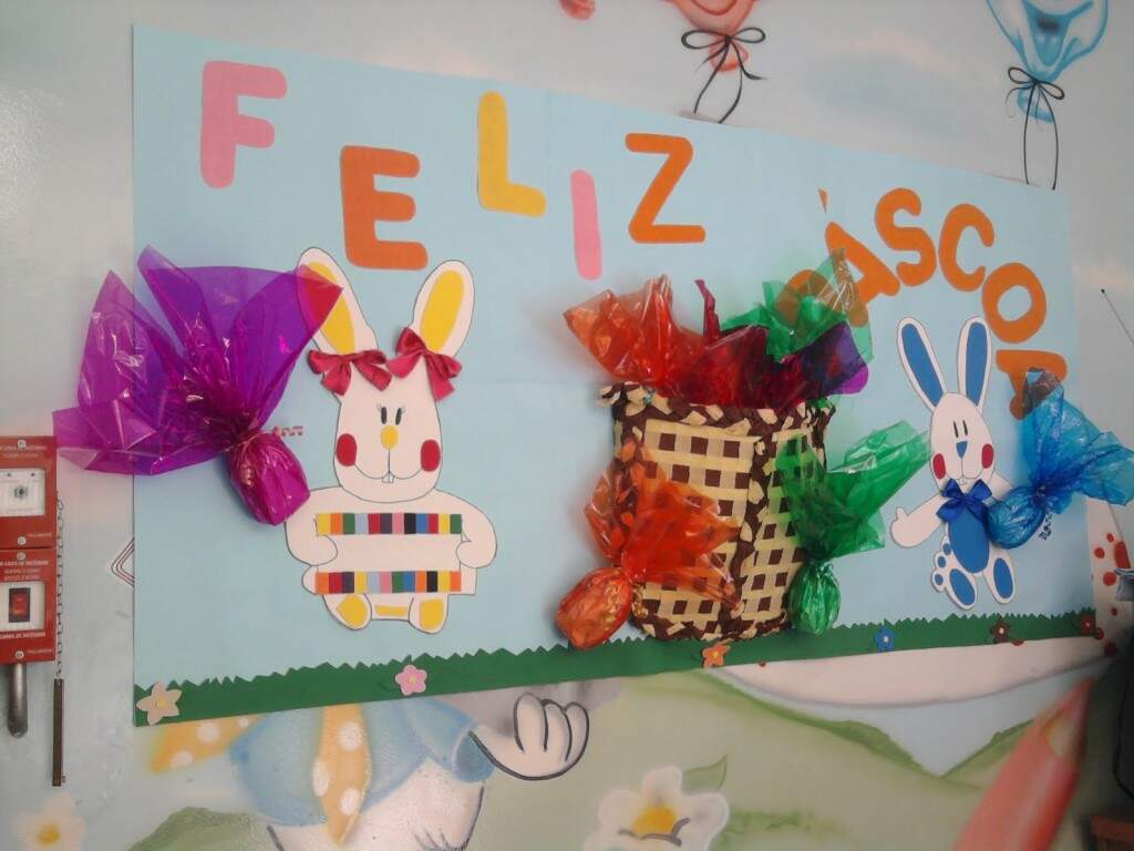 mural de pascoa cesta de ovos