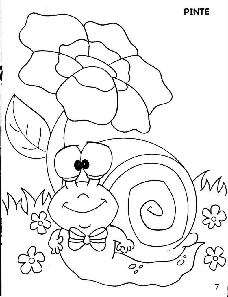 atividade para colorir - caracol - primavera