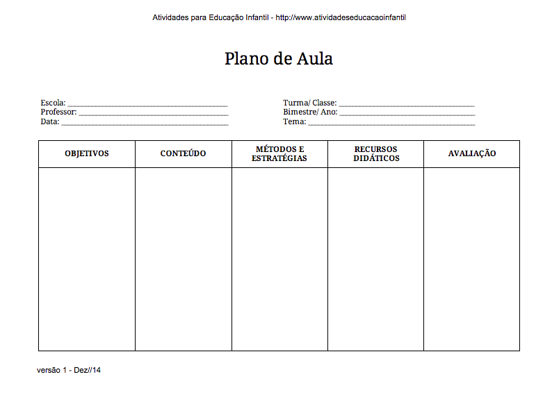 Plano de Aula Maio